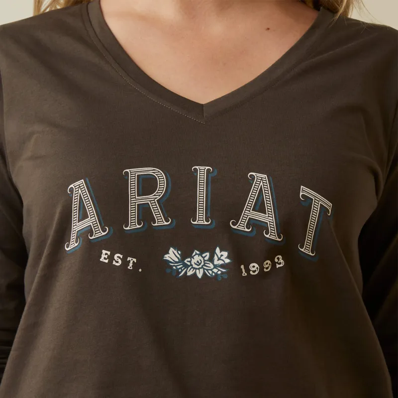 Ariat Women's Flora Long Sleeve T-Shirt - Banyan Bark-6